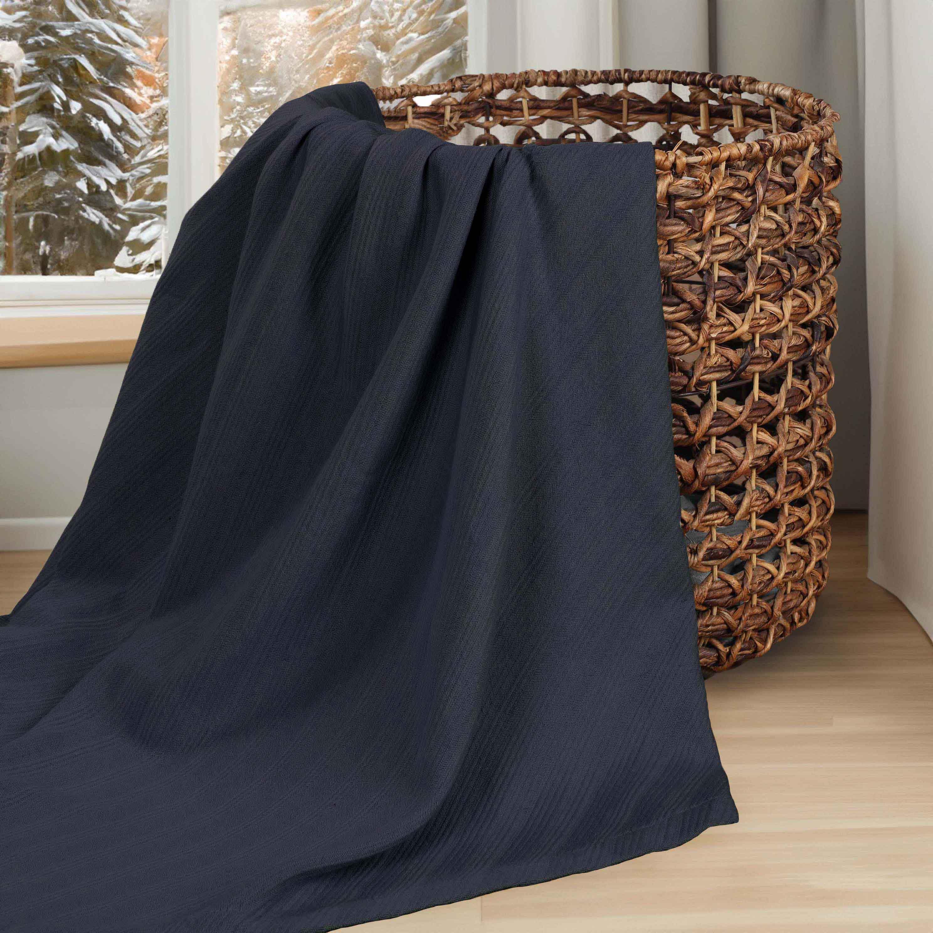 Milan Cotton Textured Jacquard Striped Lightweight Woven Blanket - Blanket by Superior Brand