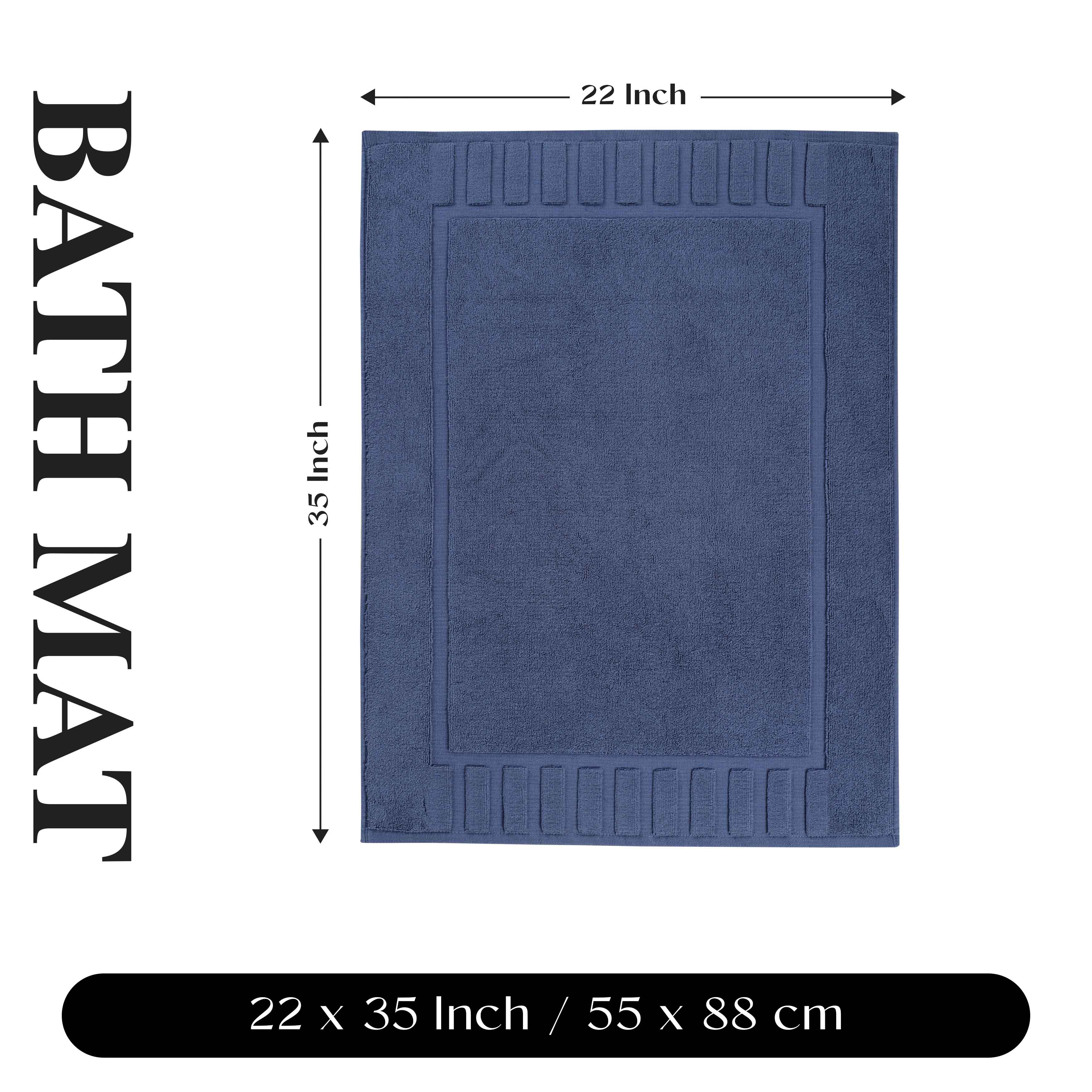 Leo Cotton Solid Modern Absorbent Heavy Washable Bath Mat Set of 2 - Bath Mats by Superior Brand