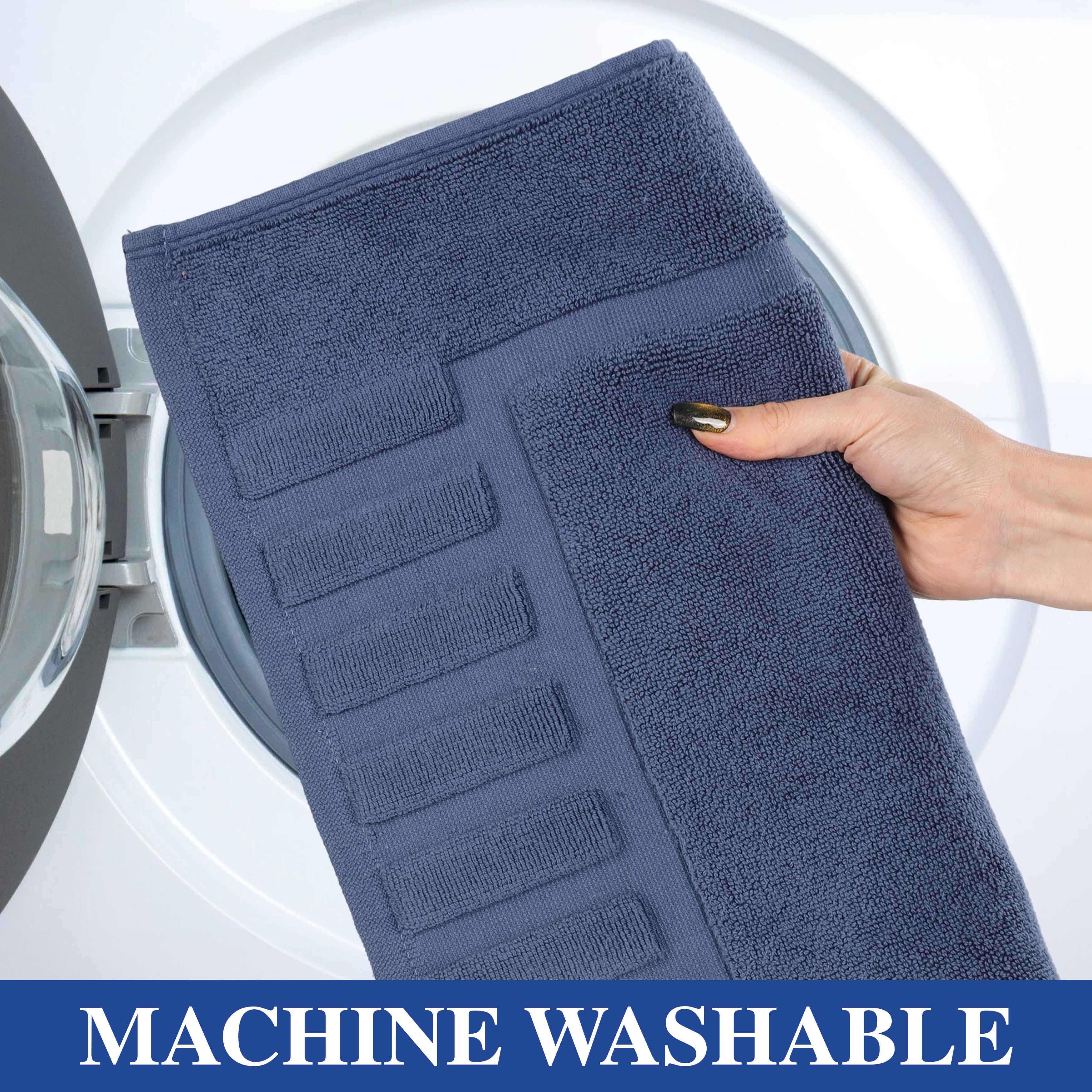 Leo Cotton Solid Modern Absorbent Heavy Washable Bath Mat Set of 2 - Bath Mats by Superior Brand