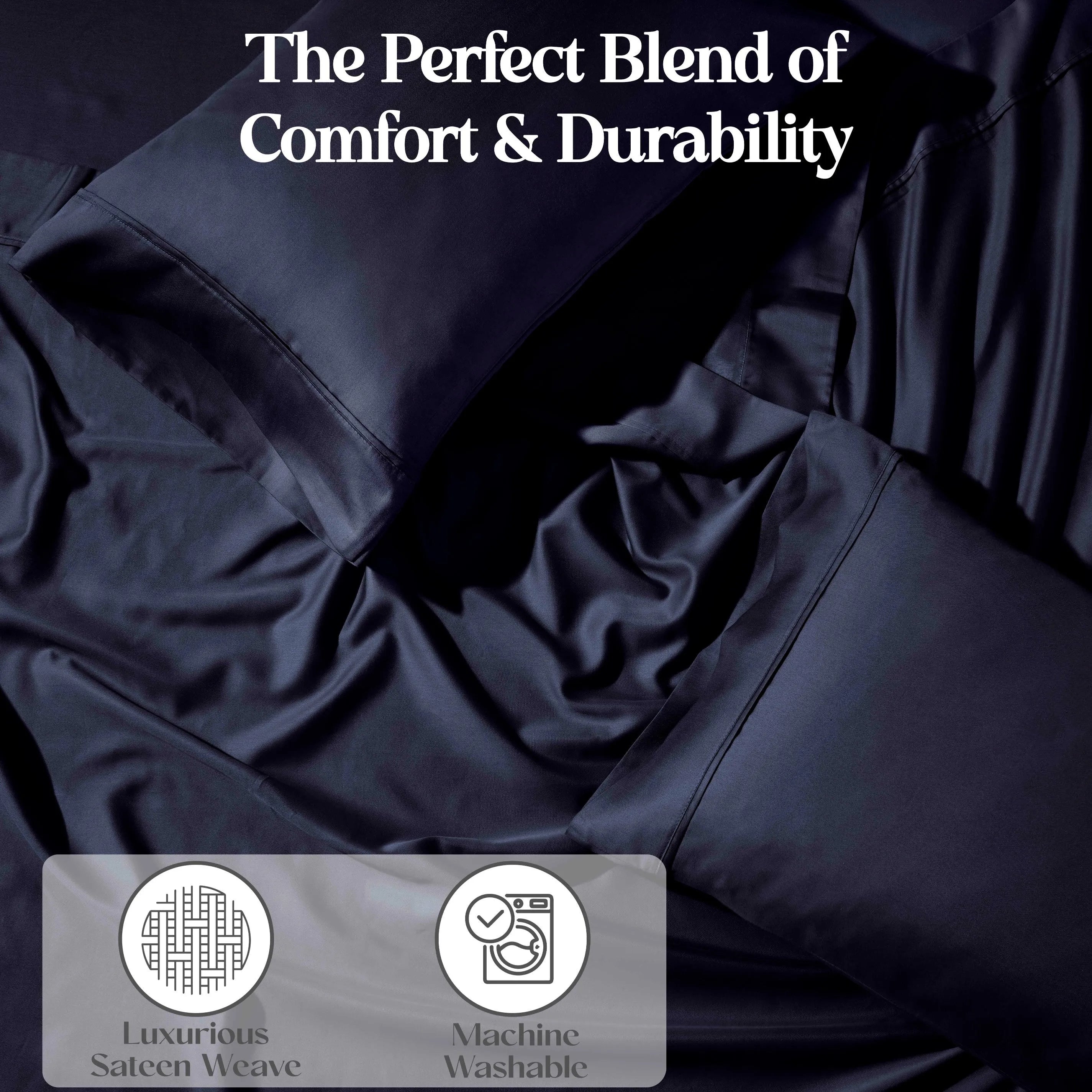1200 Thread Count Cotton Rich Bed Sheet Set Solid Deep Pocket - Sheet Set by Superior Brand