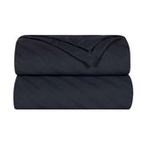 Milan Cotton Textured Jacquard Striped Lightweight Woven Blanket - Blanket by Superior Brand