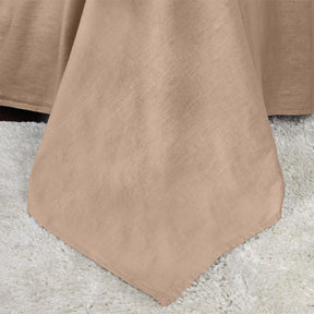 Superior Cotton Linen Blend Deep Pocket 4-Piece Bed Sheet Set - Tan