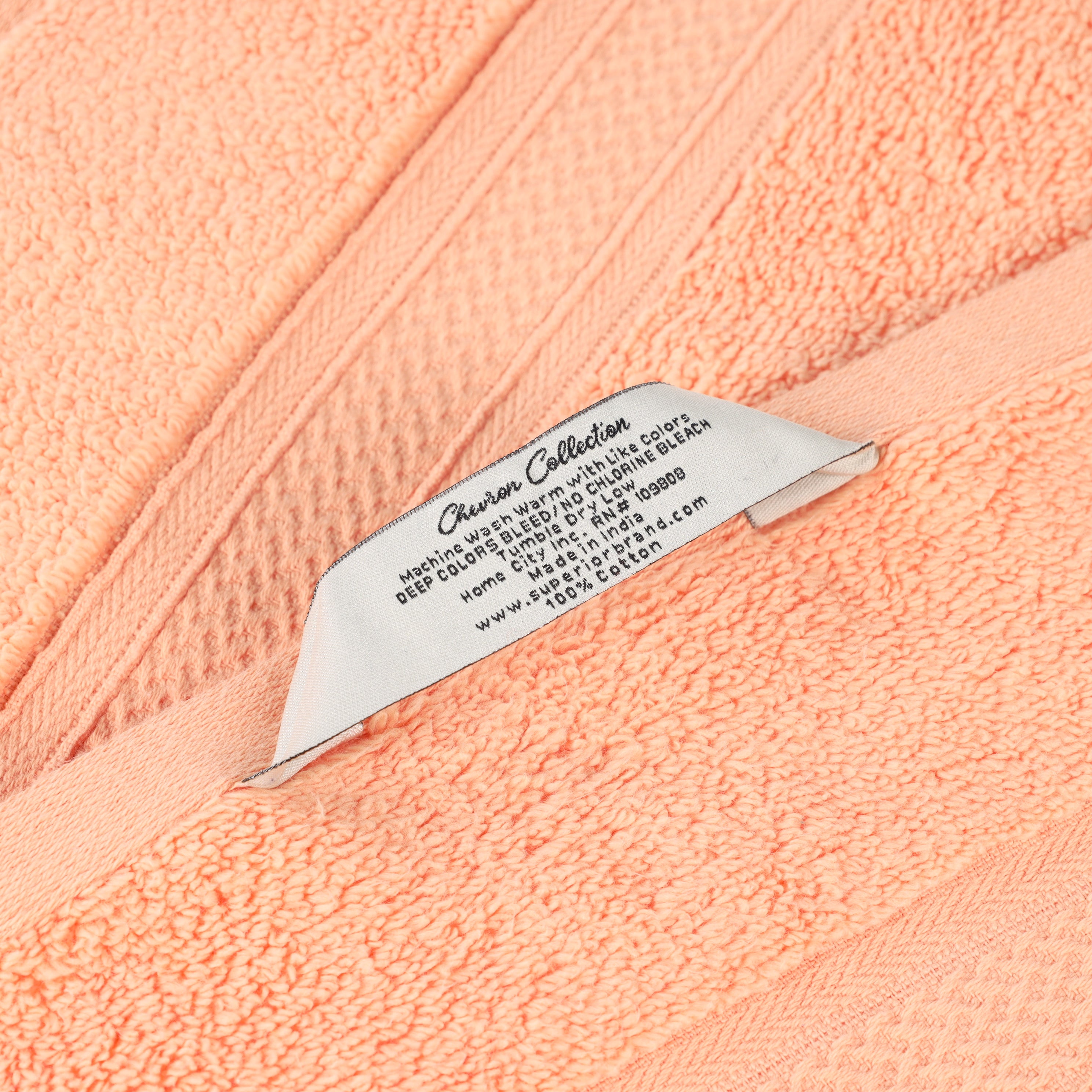 Chevron Zero Twist Solid and Jacquard Cotton 8 Piece Towel Set - Towel Set by Superior Brand