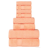 Chevron Zero Twist Solid and Jacquard Cotton 8 Piece Towel Set - Towel Set by Superior Brand