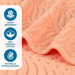 Chevron Zero Twist Jaquard Cotton 3 Piece Bathroom Towel Set - Towel Set by Superior Brand