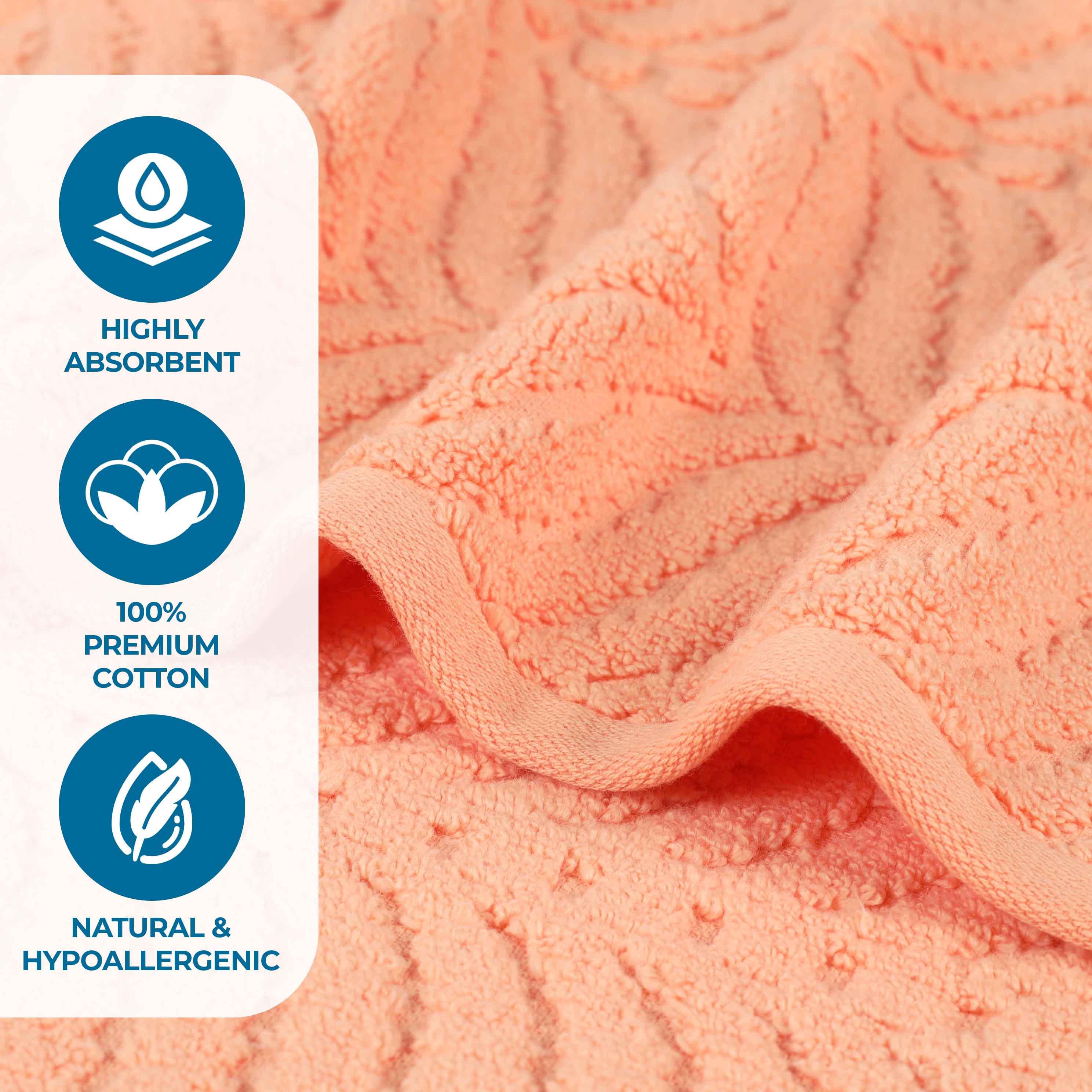 Chevron Zero Twist Jaquard Cotton 3 Piece Bathroom Towel Set - Towel Set by Superior Brand