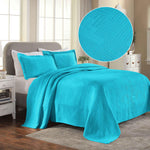 Lightweight Cotton Bedspread Sets 3-Piece Geometric Fret Jacquard Matelassé Scalloped - Bedspread by Superior Brand