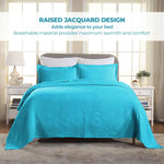 Lightweight Cotton Bedspread Sets 3-Piece Geometric Fret Jacquard Matelassé Scalloped - Bedspread by Superior Brand