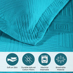 Lightweight Cotton Bedspread Sets 3-Piece Geometric Fret Jacquard Matelassé Scalloped - Bedspread by Superior Brand