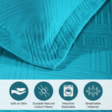 Lightweight Cotton Bedspread Sets 3-Piece Geometric Fret Jacquard Matelassé Scalloped - Bedspread by Superior Brand