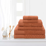 Egyptian Cotton Basketweave Towel Set 6 Piece - Egyptian Cotton Towel Set by Superior Brand
