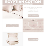 400 Thread Count Egyptian Cotton Solid Duvet Cover - Egyptian Cotton Duvet Cover Set by Superior Brand
