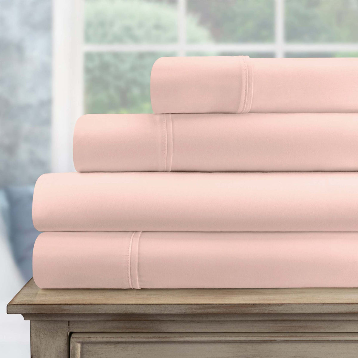 Egyptian Cotton 700 Thread Count Eco Friendly Solid Sheet Set - Pink