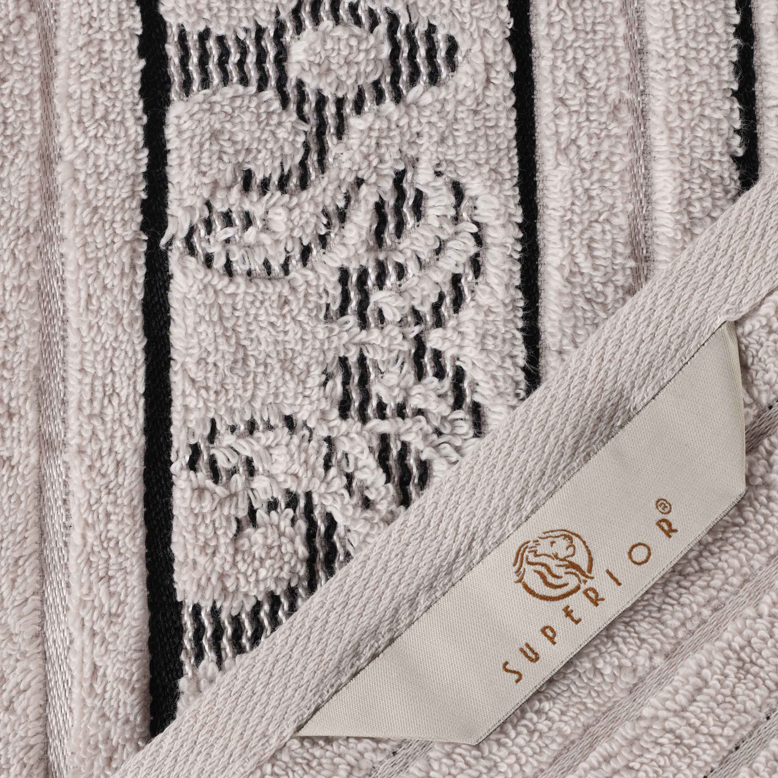 Zero-Twist Cotton Jacquard Towel Set 9 Piece - Sadie - Towel Set by Superior Brand