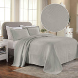 Lightweight Cotton Bedspread Sets 3-Piece Geometric Fret Jacquard Matelassé Scalloped - Bedspread by Superior Brand