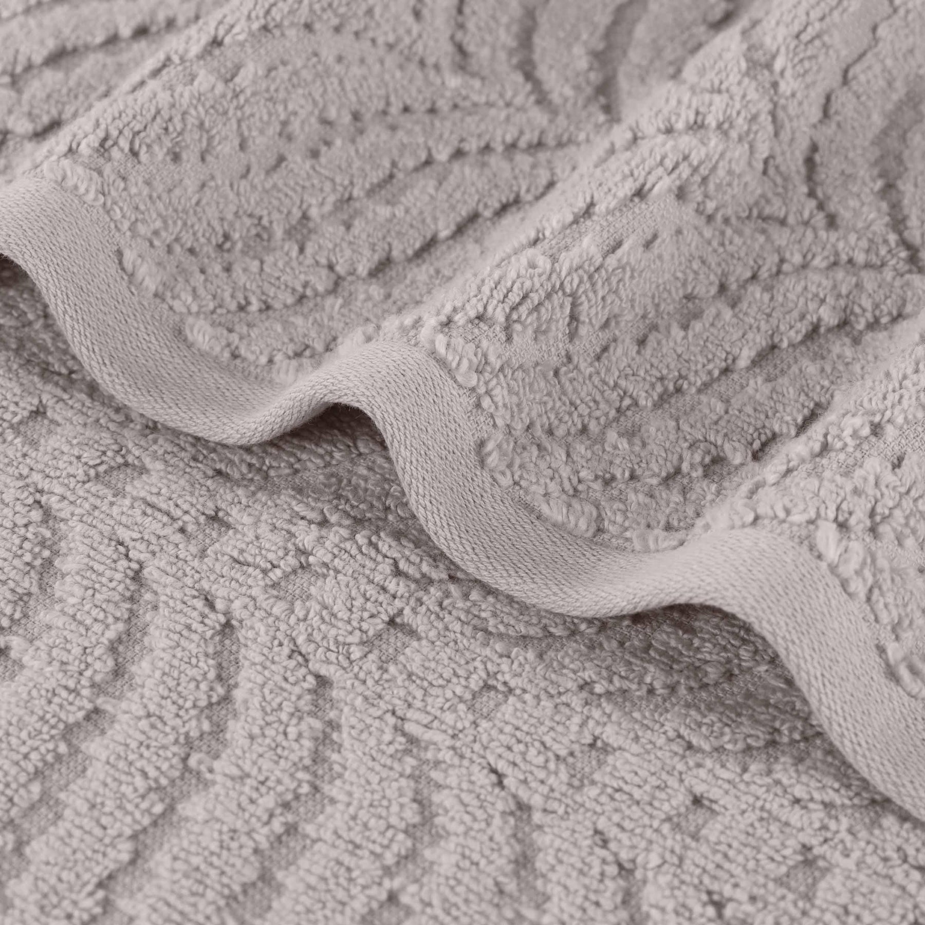 Chevron Zero Twist Cotton Solid and Jacquard Face Towel Set of 12