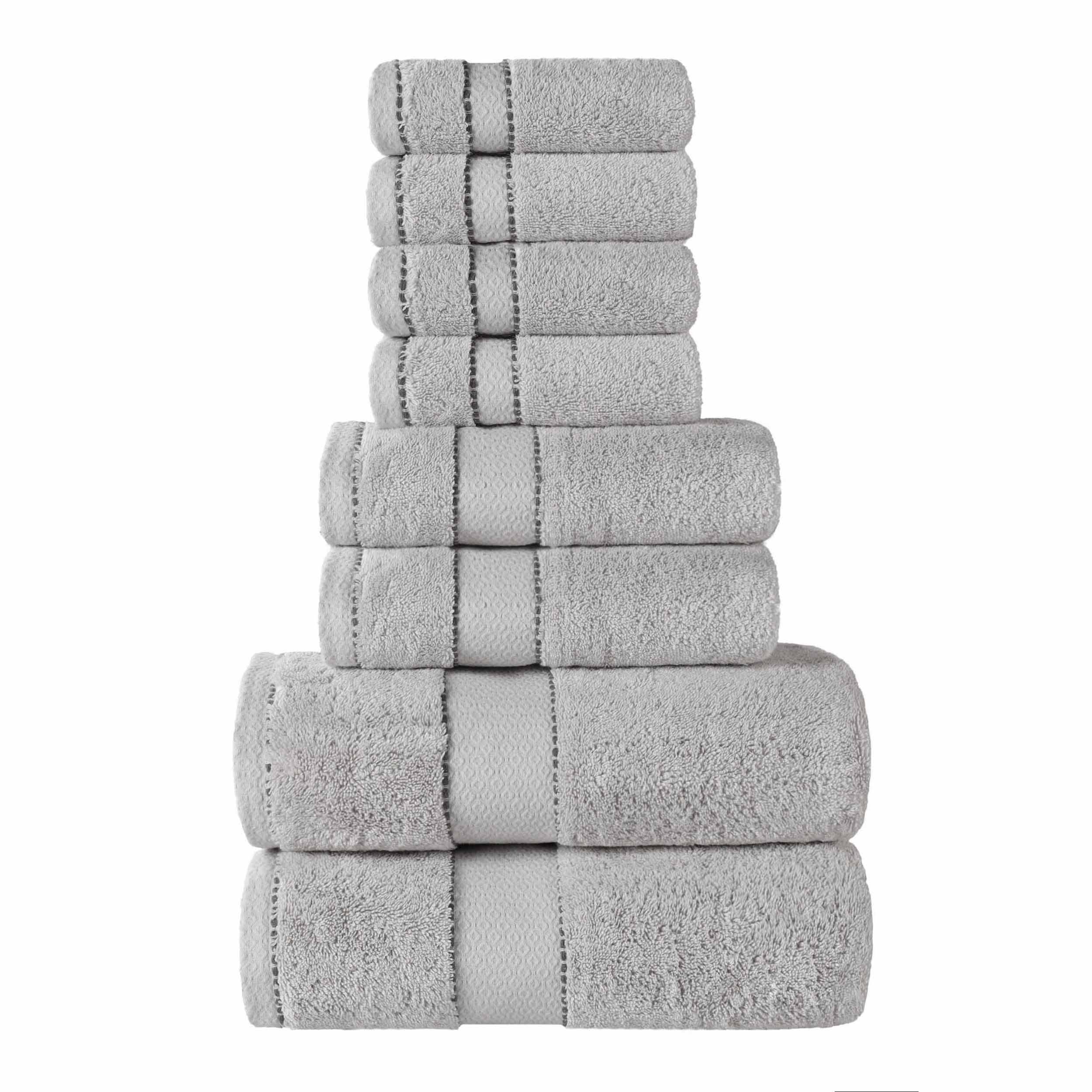 Egyptian Giza Cotton Plush Soft Towel Set 8 Piece - Egyptian Cotton Towel Set by Superior Brand