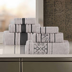 Sadie Zero Twist Cotton Solid and Jacquard Floral 6 Piece Towel Set - Towel Set by Superior Brand