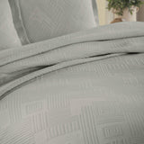 Lightweight Cotton Bedspread Sets 3-Piece Geometric Fret Jacquard Matelassé Scalloped - Bedspread by Superior Brand