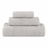 Chevron Zero Twist Jaquard Cotton 3 Piece Bathroom Towel Set - Towel Set by Superior Brand
