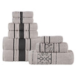 Zero-Twist Cotton Jacquard Towel Set 9 Piece - Sadie - Towel Set by Superior Brand