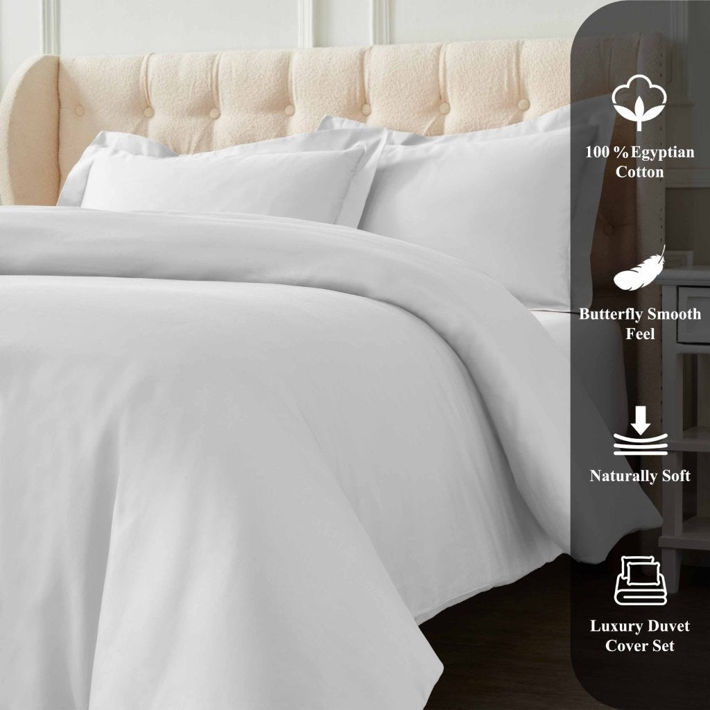 1200 Thread Count Egyptian Cotton Solid Duvet Cover - Egyptian Cotton Duvet Cover Set by Superior Brand