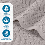 Chevron Zero Twist Jaquard Cotton 3 Piece Bathroom Towel Set - Towel Set by Superior Brand