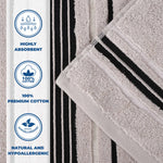 Sadie Zero Twist Cotton Solid and Jacquard Floral 6 Piece Towel Set - Towel Set by Superior Brand