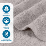 Chevron Zero Twist Solid and Jacquard Soft Cotton 12 Piece Towel Set - Towel Set by Superior Brand