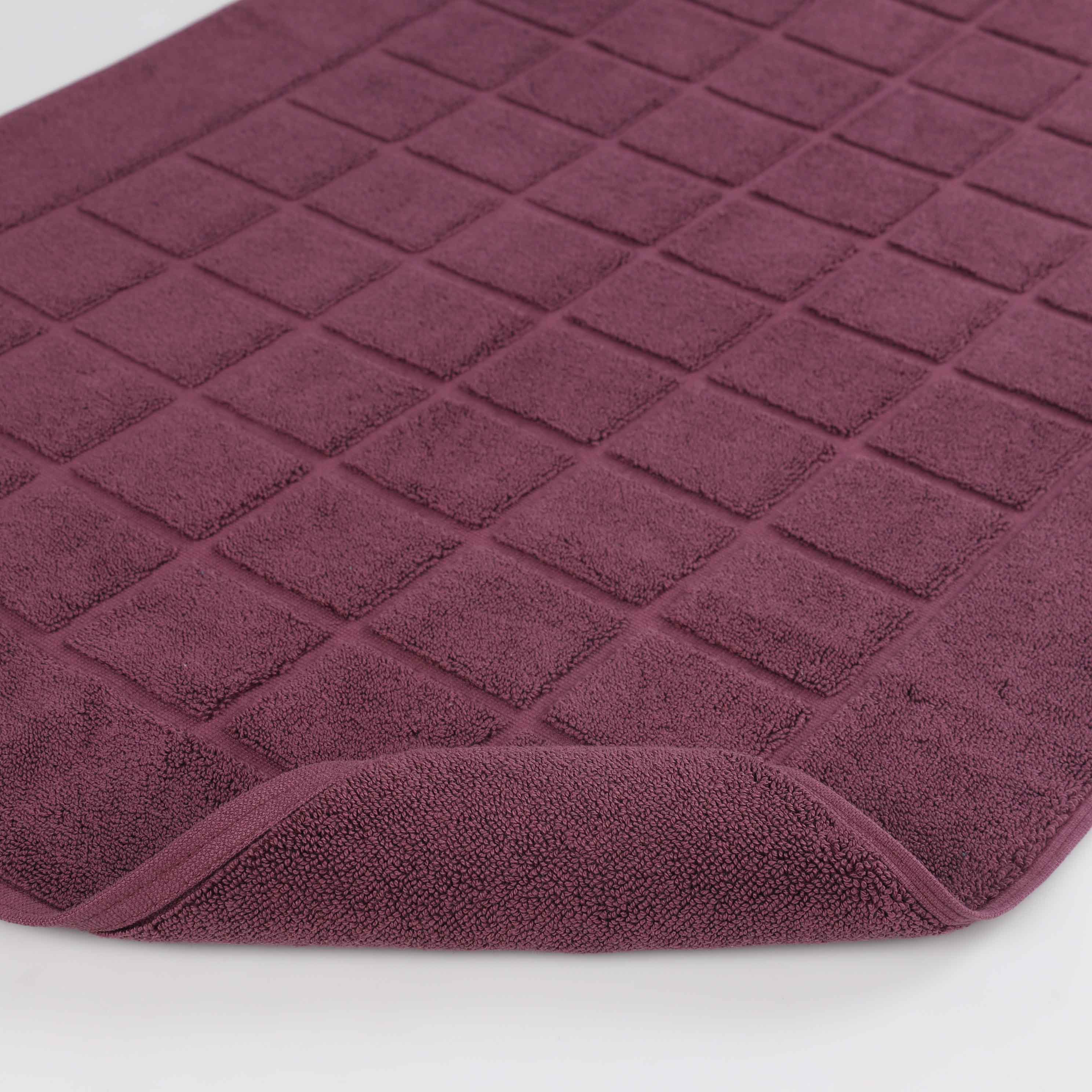 Nora Cotton Solid Absorbent Thick Checkered Washable Bath Mat Set of 2 - Bath Mats by Superior Brand