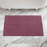 Nora Cotton Solid Absorbent Thick Checkered Washable Bath Mat Set of 2 - Bath Mats by Superior Brand
