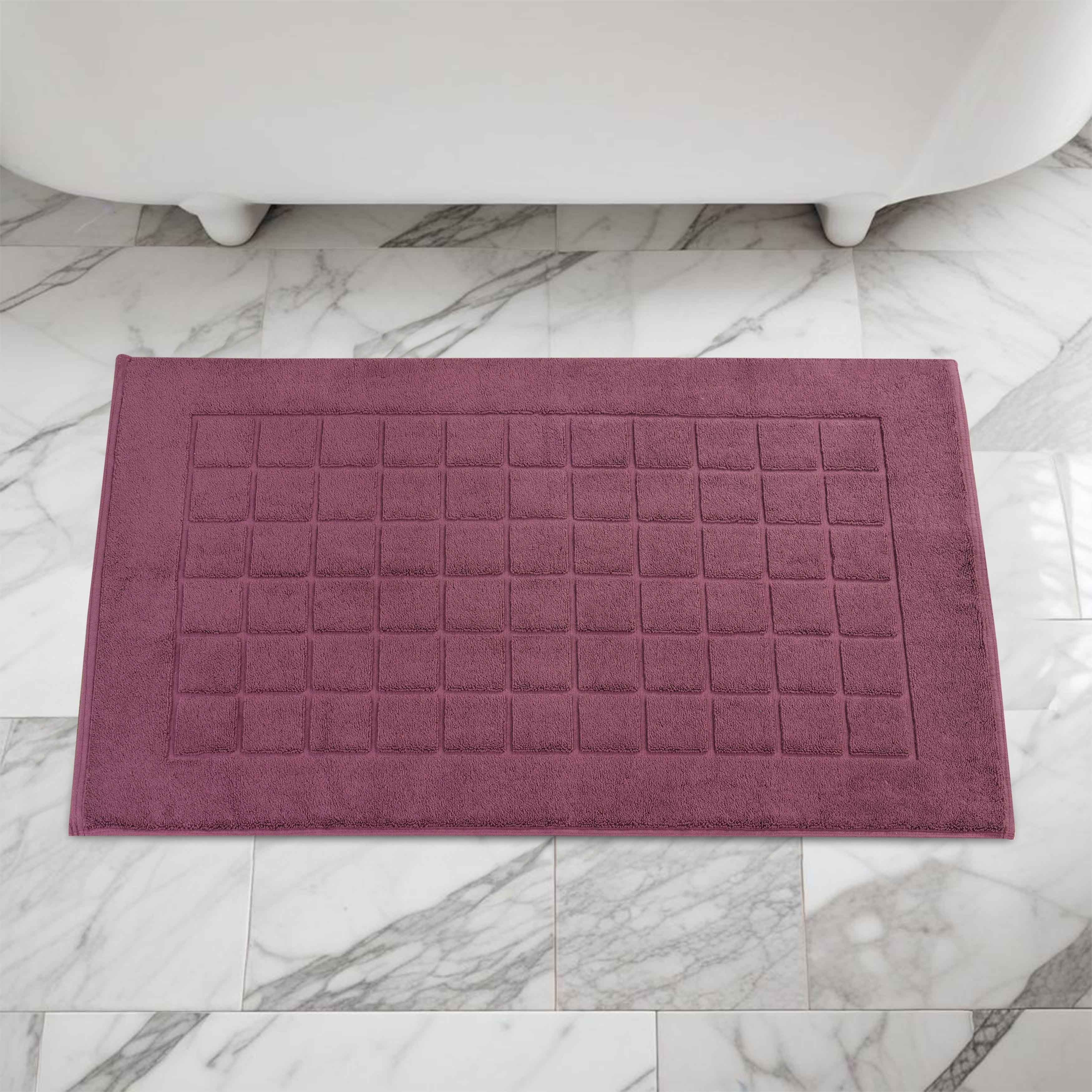 Nora Cotton Solid Absorbent Thick Checkered Washable Bath Mat Set of 2 - Bath Mats by Superior Brand