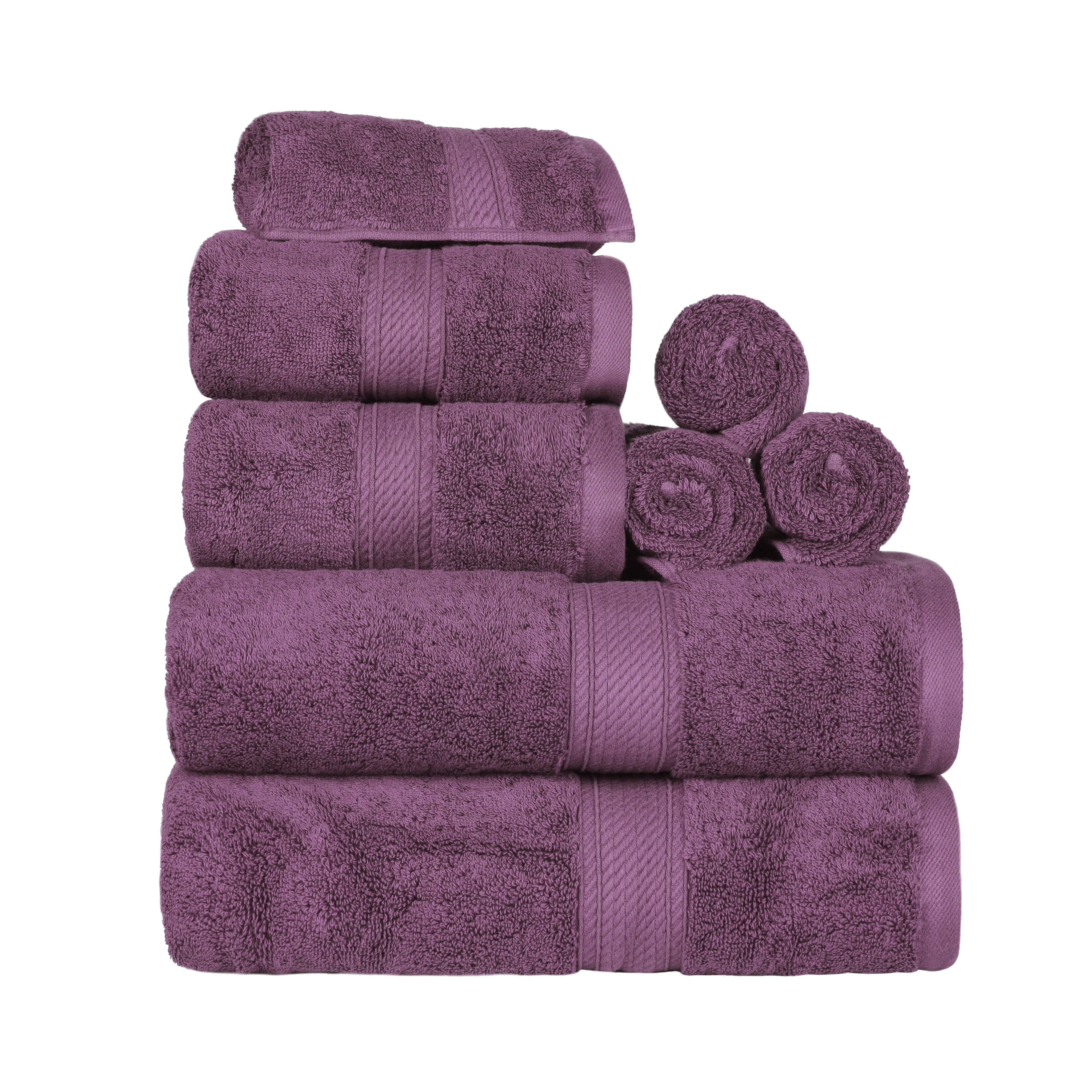 Madison Egyptian Cotton Plush Heavyweight 8 Piece Towel Set - Egyptian Cotton Towel Set by Superior Brand