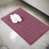 Nora Cotton Solid Absorbent Thick Checkered Washable Bath Mat Set of 2 - Bath Mats by Superior Brand