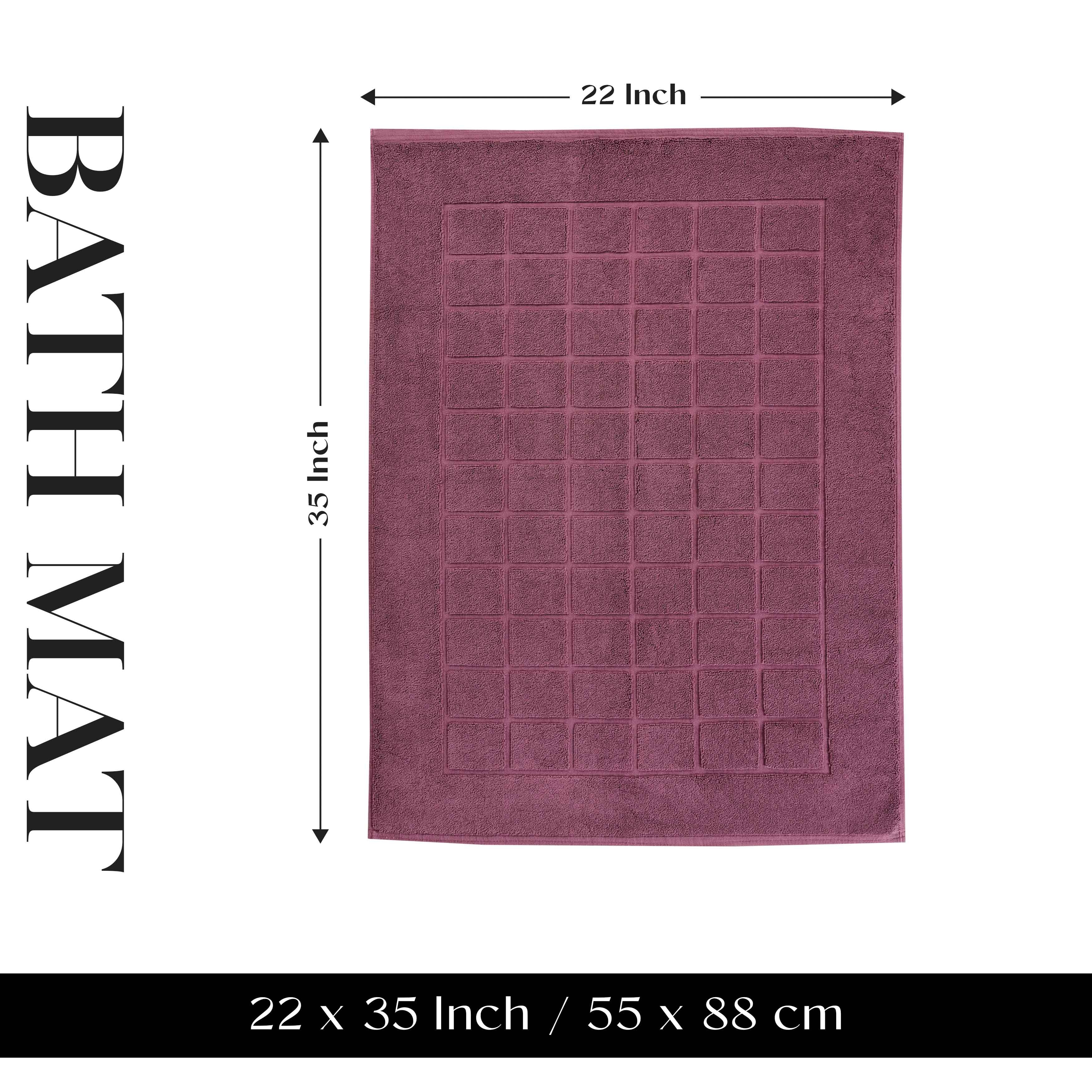 Nora Cotton Solid Absorbent Thick Checkered Washable Bath Mat Set of 2 - Bath Mats by Superior Brand