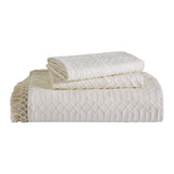 Lightweight Cotton Bedspread Set 3-Piece Remi Geometric Fringe Jacquard - Bedspread by Superior Brand