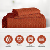 Lightweight Cotton Bedspread Set 3-Piece Remi Geometric Fringe Jacquard - Bedspread by Superior Brand