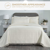 Lightweight Cotton Bedspread Set 3-Piece Remi Geometric Fringe Jacquard - Bedspread by Superior Brand