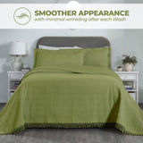 Lightweight Cotton Bedspread Set 3-Piece Remi Geometric Fringe Jacquard - Bedspread by Superior Brand