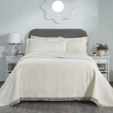 Lightweight Cotton Bedspread Set 3-Piece Remi Geometric Fringe Jacquard - Bedspread by Superior Brand