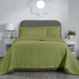 Lightweight Cotton Bedspread Set 3-Piece Remi Geometric Fringe Jacquard - Bedspread by Superior Brand