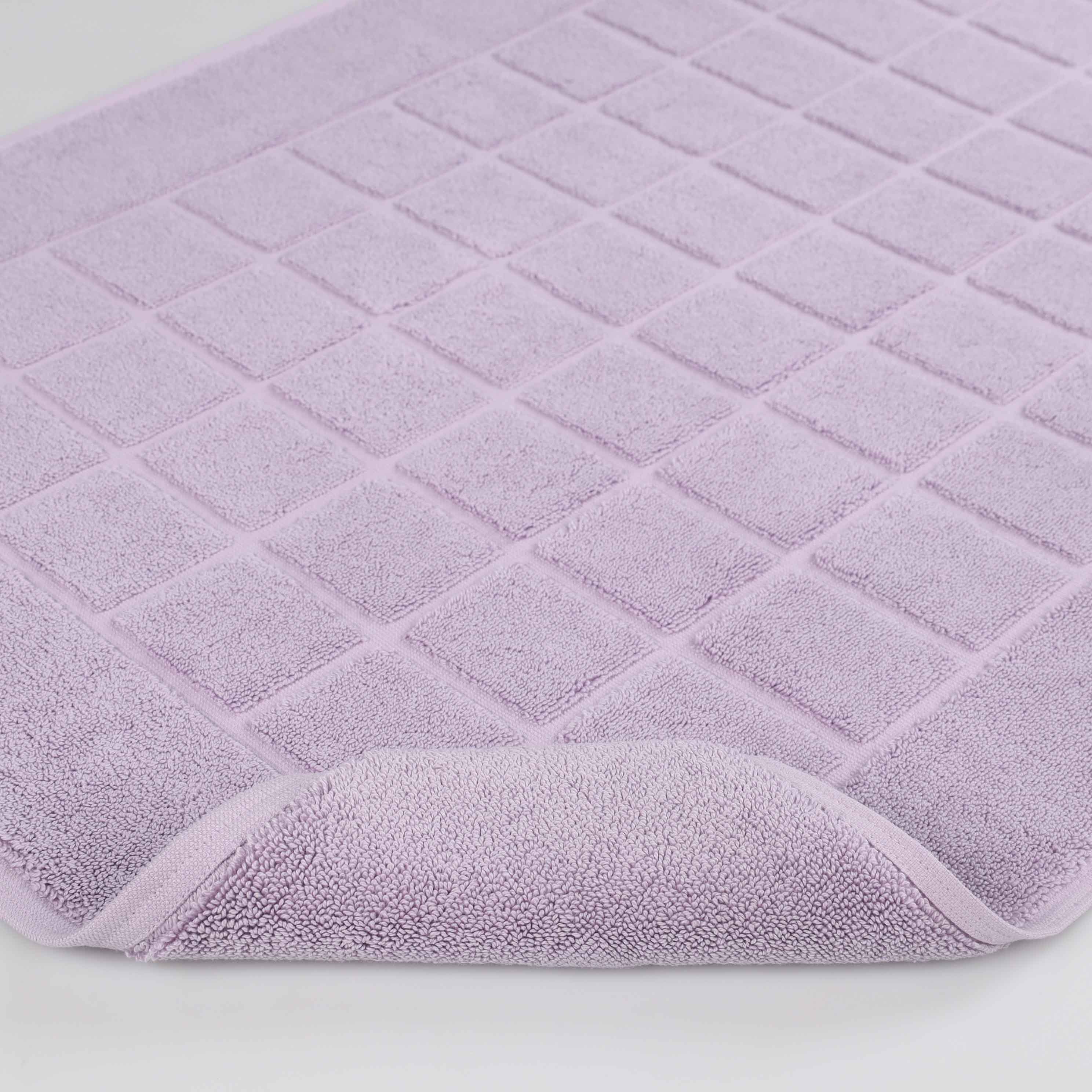 Nora Cotton Solid Absorbent Thick Checkered Washable Bath Mat Set of 2 - Bath Mats by Superior Brand