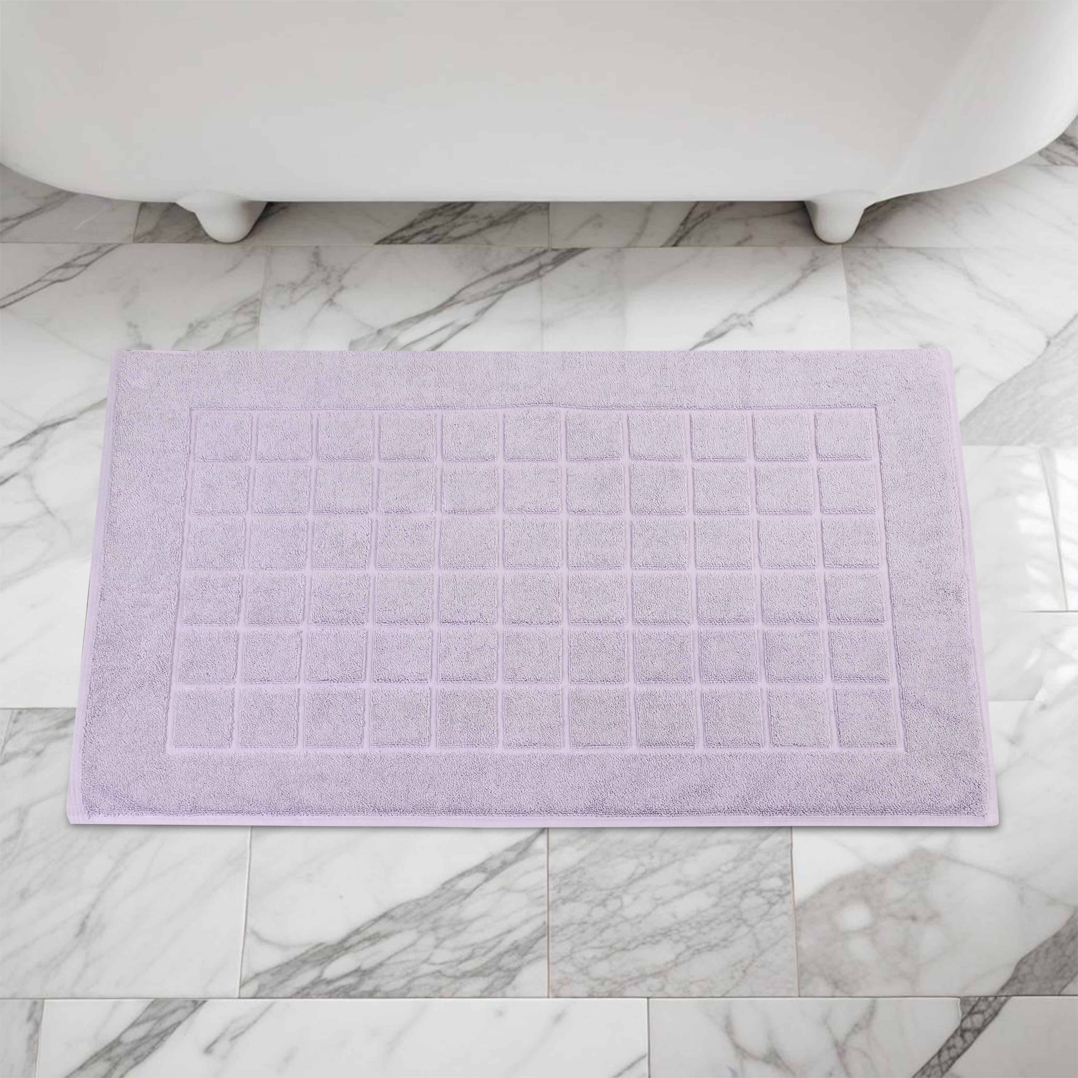 Nora Cotton Solid Absorbent Thick Checkered Washable Bath Mat Set of 2 - Bath Mats by Superior Brand