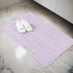 Nora Cotton Solid Absorbent Thick Checkered Washable Bath Mat Set of 2 - Bath Mats by Superior Brand