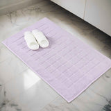 Nora Cotton Solid Absorbent Thick Checkered Washable Bath Mat Set of 2 - Bath Mats by Superior Brand