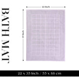 Nora Cotton Solid Absorbent Thick Checkered Washable Bath Mat Set of 2 - Bath Mats by Superior Brand
