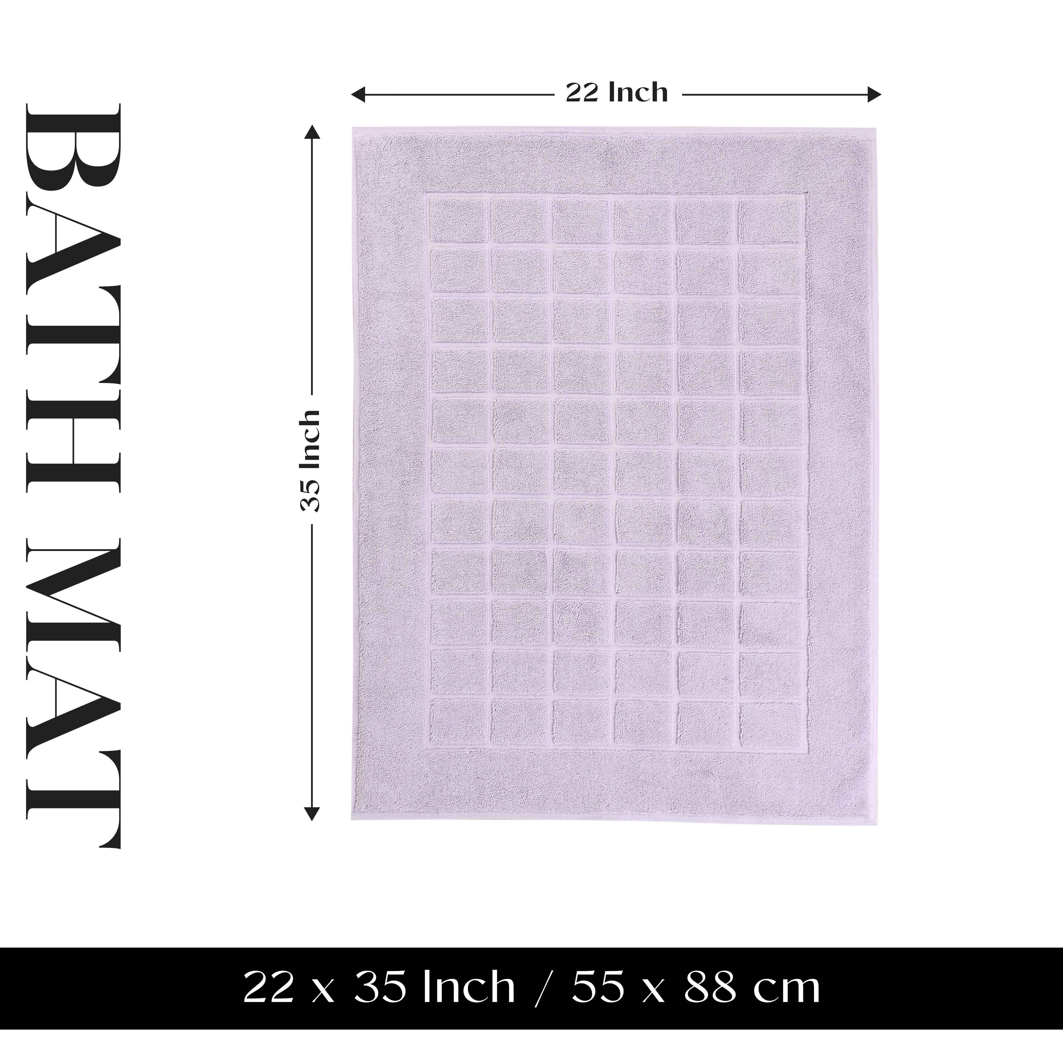 Nora Cotton Solid Absorbent Thick Checkered Washable Bath Mat Set of 2 - Bath Mats by Superior Brand