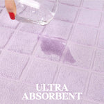 Nora Cotton Solid Absorbent Thick Checkered Washable Bath Mat Set of 2 - Bath Mats by Superior Brand