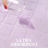 Nora Cotton Solid Absorbent Thick Checkered Washable Bath Mat Set of 2 - Bath Mats by Superior Brand