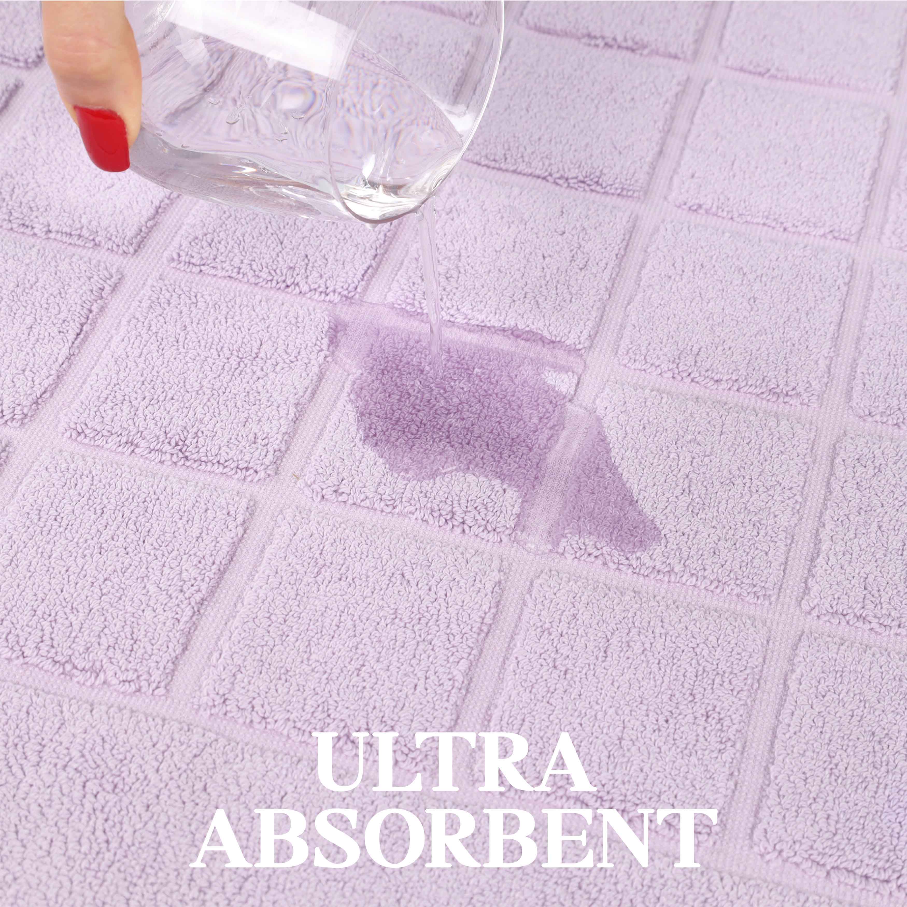 Nora Cotton Solid Absorbent Thick Checkered Washable Bath Mat Set of 2 - Bath Mats by Superior Brand